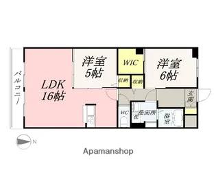 ラシュレ浜野【4階】の間取り