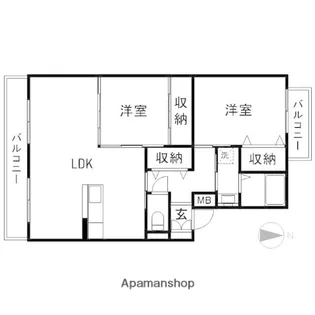 岡山県岡山市北区野田4丁目【マンション】の間取り