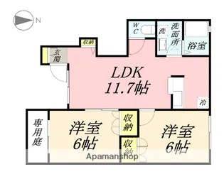 岡山県岡山市北区牟佐【アパート】の間取り