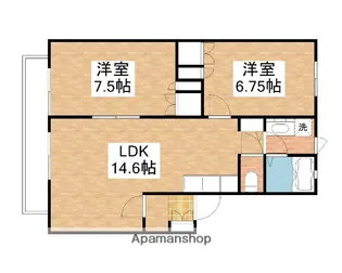 岡山県岡山市北区平野【アパート】の間取り