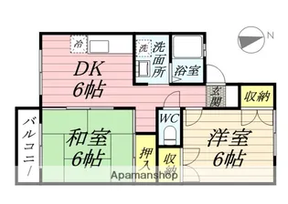 エスポワール国富B【2階】の間取り