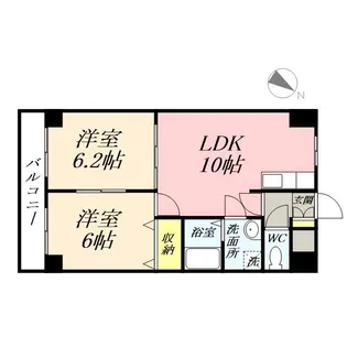 サニーヒルズ大福【2階】の間取り