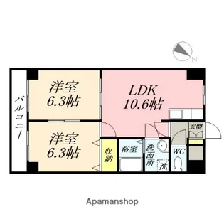 岡山県岡山市南区大福【マンション】の間取り