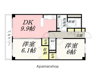 岡山県岡山市南区西市【マンション】の間取り