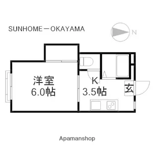 カレッジ浜【1階】の間取り