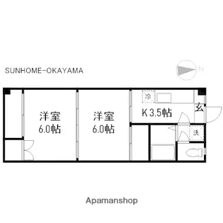 岡山県岡山市中区原尾島3丁目【アパート】の間取り
