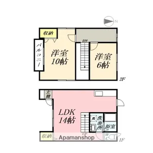KMメゾンB棟【1号室】の間取り