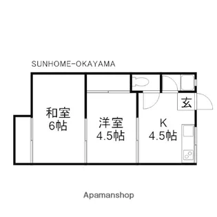 リバティーアパート【2階】の間取り