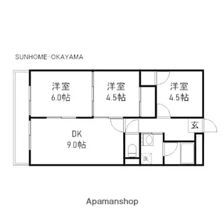 カウル十日市【308号室】の間取り