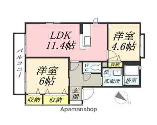岡山県岡山市南区大福【アパート】の間取り