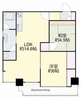 岡山県岡山市北区弓之町【マンション】の間取り