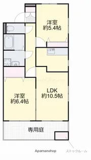 岡山県岡山市北区久米【アパート】の間取り