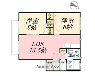 岡山県岡山市北区平野【アパート】の間取り