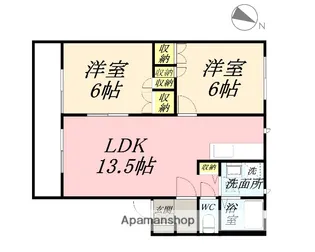 岡山県岡山市北区平野【アパート】の間取り