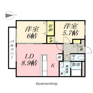リーフミナン【1階】の間取り