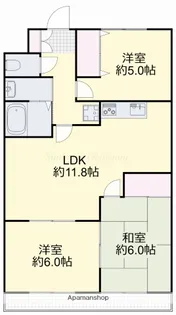岡山県岡山市北区今5丁目【マンション】の間取り