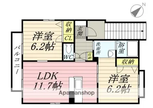 岡山県岡山市東区松新町【アパート】の間取り