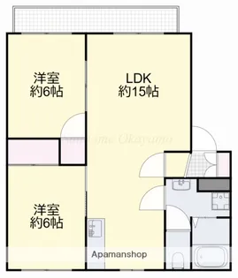 岡山県岡山市中区高島新屋敷【アパート】の間取り
