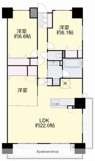 ポレスター岡山タワーレジデンス【1805号室】の間取り