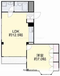 岡山県岡山市北区富田町2丁目【マンション】の間取り