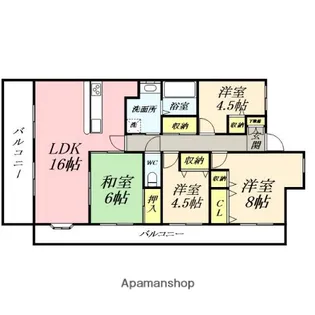岡山県岡山市北区奥田2丁目【マンション】の間取り