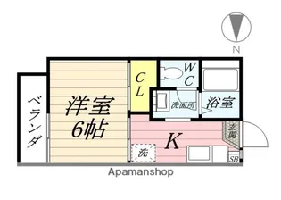 岡山県岡山市北区伊福町3丁目【アパート】の間取り