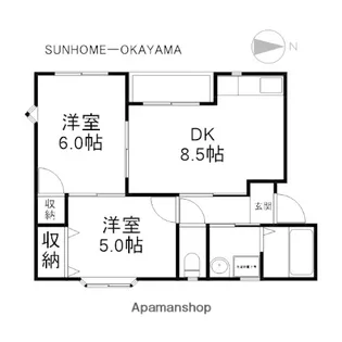 エクセレンス祇園【1階】の間取り