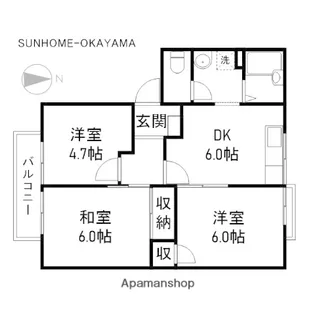 フレグランス南風Ⅰ【2階】の間取り