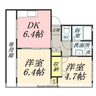 岡山県岡山市中区原尾島3丁目【アパート】の間取り