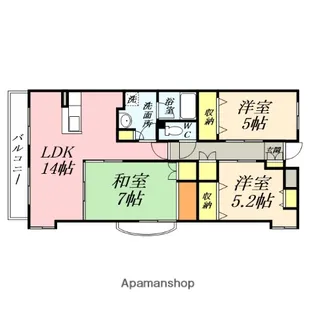 岡山県岡山市中区門田本町3丁目【マンション】の間取り