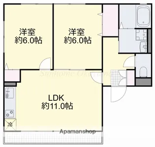 ひかりハイム西浦Ⅰ【2階】の間取り