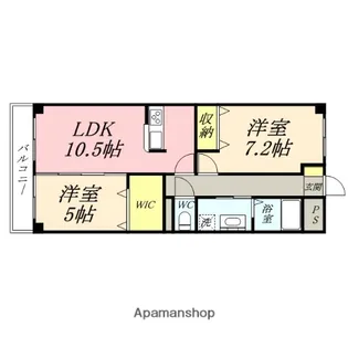 岡山県岡山市北区奥田本町【マンション】の間取り