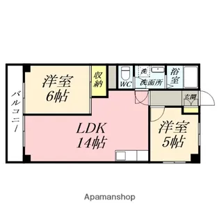 深可ヒュッテ【5階】の間取り