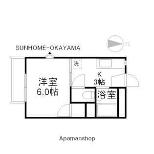 岡山県岡山市北区伊島町1丁目【アパート】の間取り