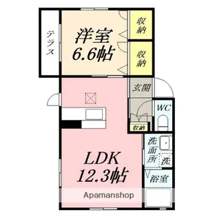ラ・パルテール津高【1階】の間取り