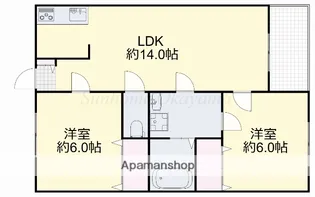 岡山県岡山市南区豊成3丁目【マンション】の間取り