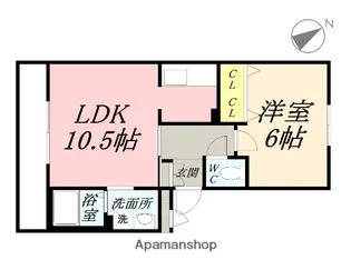 岡山県岡山市北区大供2丁目【アパート】の間取り