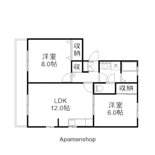 岡山県岡山市北区中仙道2丁目【マンション】の間取り