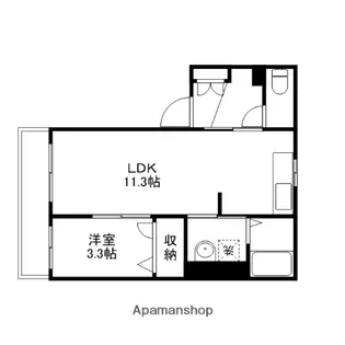 岡山県岡山市中区国富【アパート】の間取り