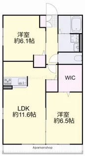 グランドソレイユⅡ【201号室】の間取り