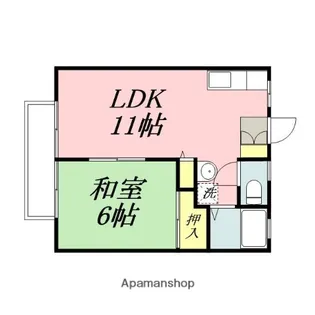 岡山県岡山市中区中島【アパート】の間取り