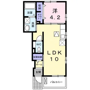アニュー アメジスト【1階】の間取り