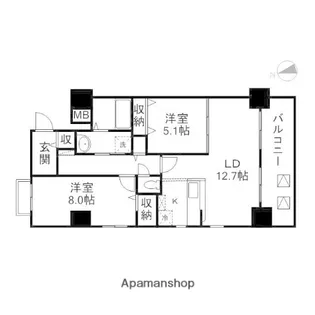 リッチ・クレールマンション【3階】の間取り