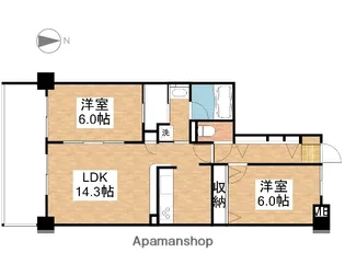 岡山県岡山市北区高柳東町【マンション】の間取り