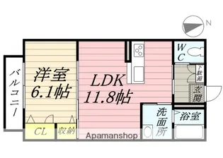 岡山県岡山市南区泉田4丁目【アパート】の間取り