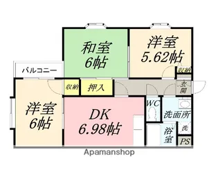 岡山県岡山市北区青江1丁目【マンション】の間取り