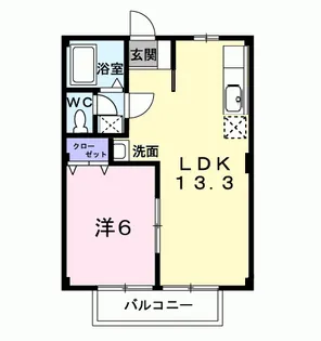 エバグリーンB【1階】の間取り