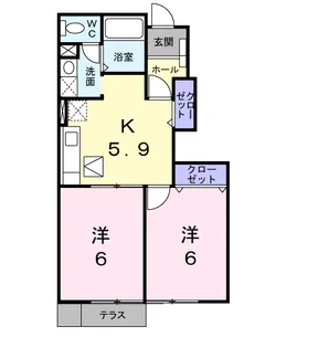 ドミール北小路【1階】の間取り