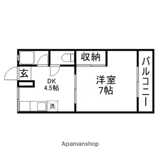 竹野コーポ【202号室】の間取り