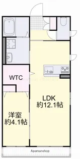 岡山県岡山市北区三門西町【アパート】の間取り